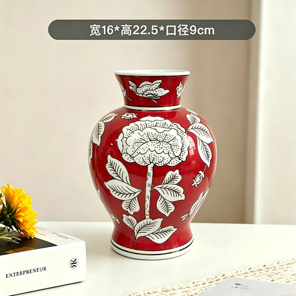 Porcelana azul floreciente vintage vasos de cerámica de alto nivel de sensación de silencio antiguo viento vasos de gran estómago nuevos ornamentos chinos decoraciones