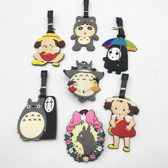 Japanese cartoon travel luggage tags luggage accessories boarding pass pvc soft plastic aircraft luggage tag travel tag creative