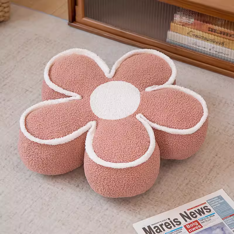 Cojín de Silla de Flor de Peluche de Franela y Algodón PP para Oficina y Hogar