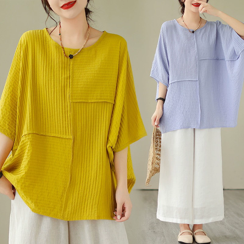 Большой размер женская толстая ММ с короткими рукавами летняя новая крышка рукава летучей мыши свободная сплошная футболка