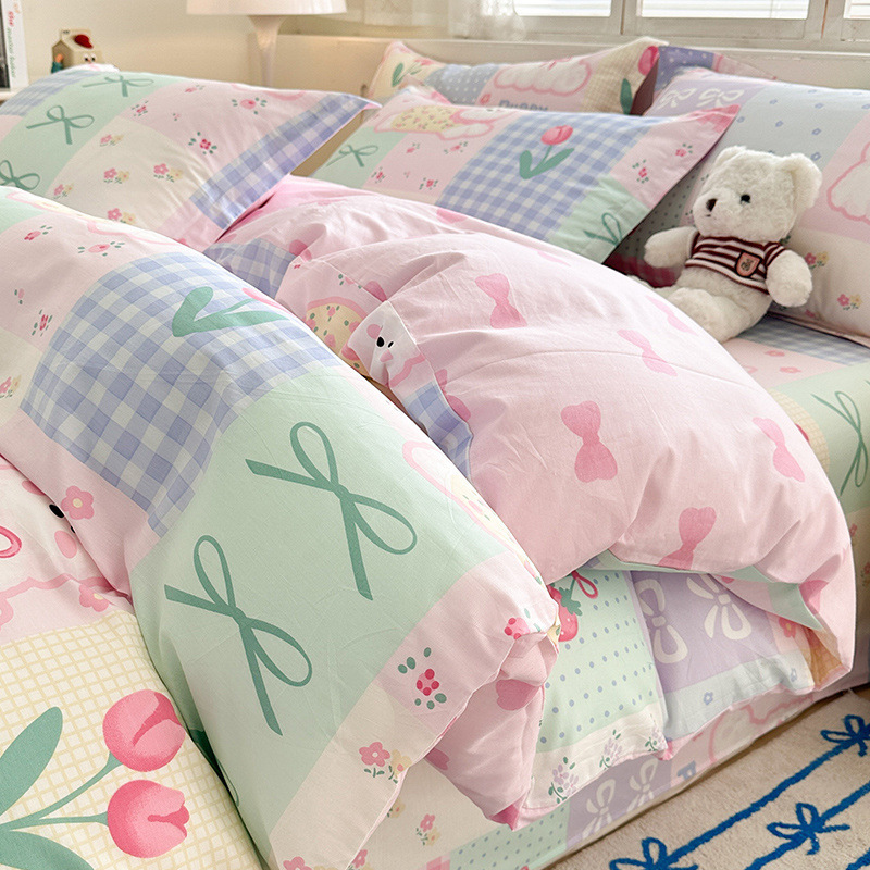 Otoño e invierno engrosado calentamiento algodón cuatro piezas pequeñas frescas 2025 nueva sábanas de algodón de invierno cubierta cama