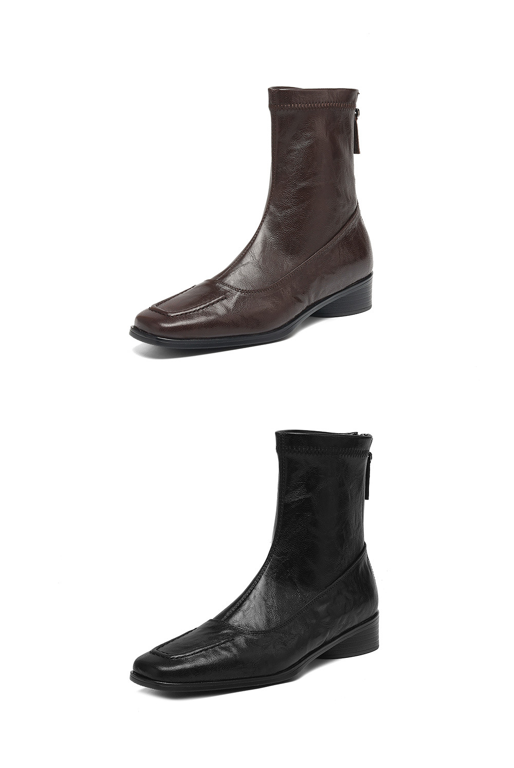 CHIKO Chole Square Toe Block Heels Ankle Boots