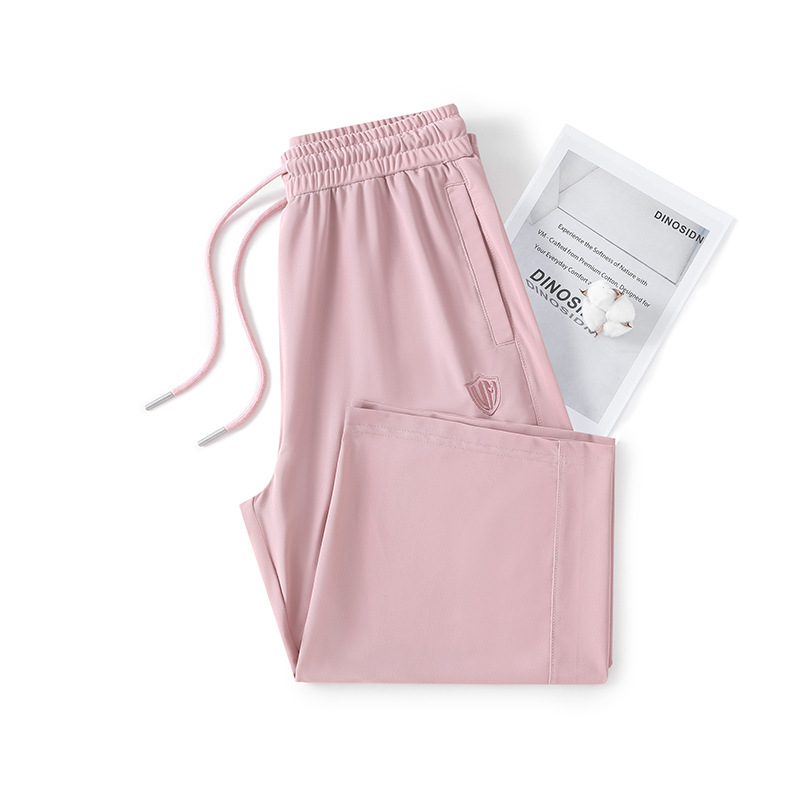 Summer Ice Silk Sun Protection Capri Pants, Cool and Quick-Drying, Upf50+, Drapey Women's Pants, Suitable for Commuting, Casual, High-Waisted, Versatile