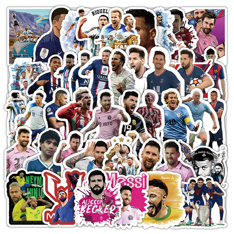 55 Sports Football Star Decorative Stickers, Skateboard Photo Frames, Car Computer Water Cups, Luggage Refrigerator Stickers