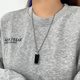 Amazon Cross-border Hot Selling European and American Men's Titanium Steel Necklace Personalized Simple Black Oil Dropping Stainless Steel Pendant Accessories