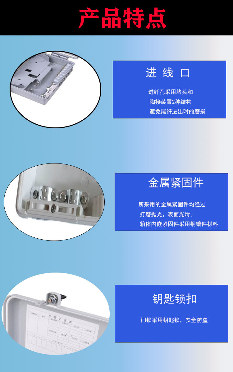 36芯塑料光缆分光分纤箱