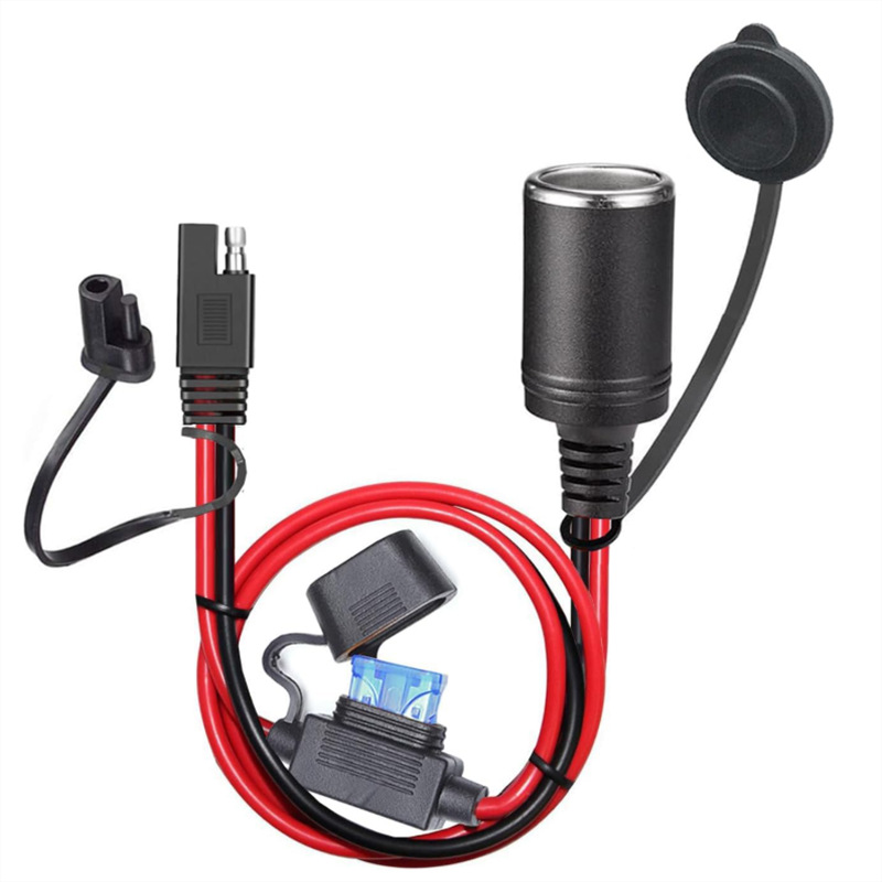 SAE连接线点烟器母座带20A保险盒 12AWG0.6米纯铜线适用于太阳能 电工电气厂家批发实拍图