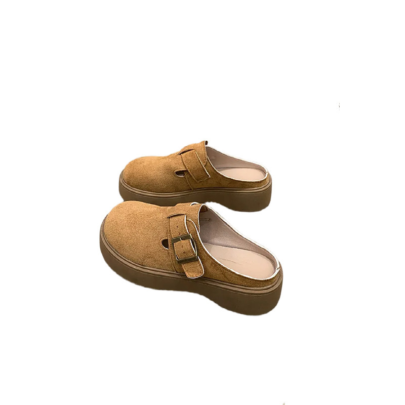 Zapatos retro Bocken de mujer primavera de 2026 nuevo fondo grueso de veludo un pie sin talón zapatillas image 5