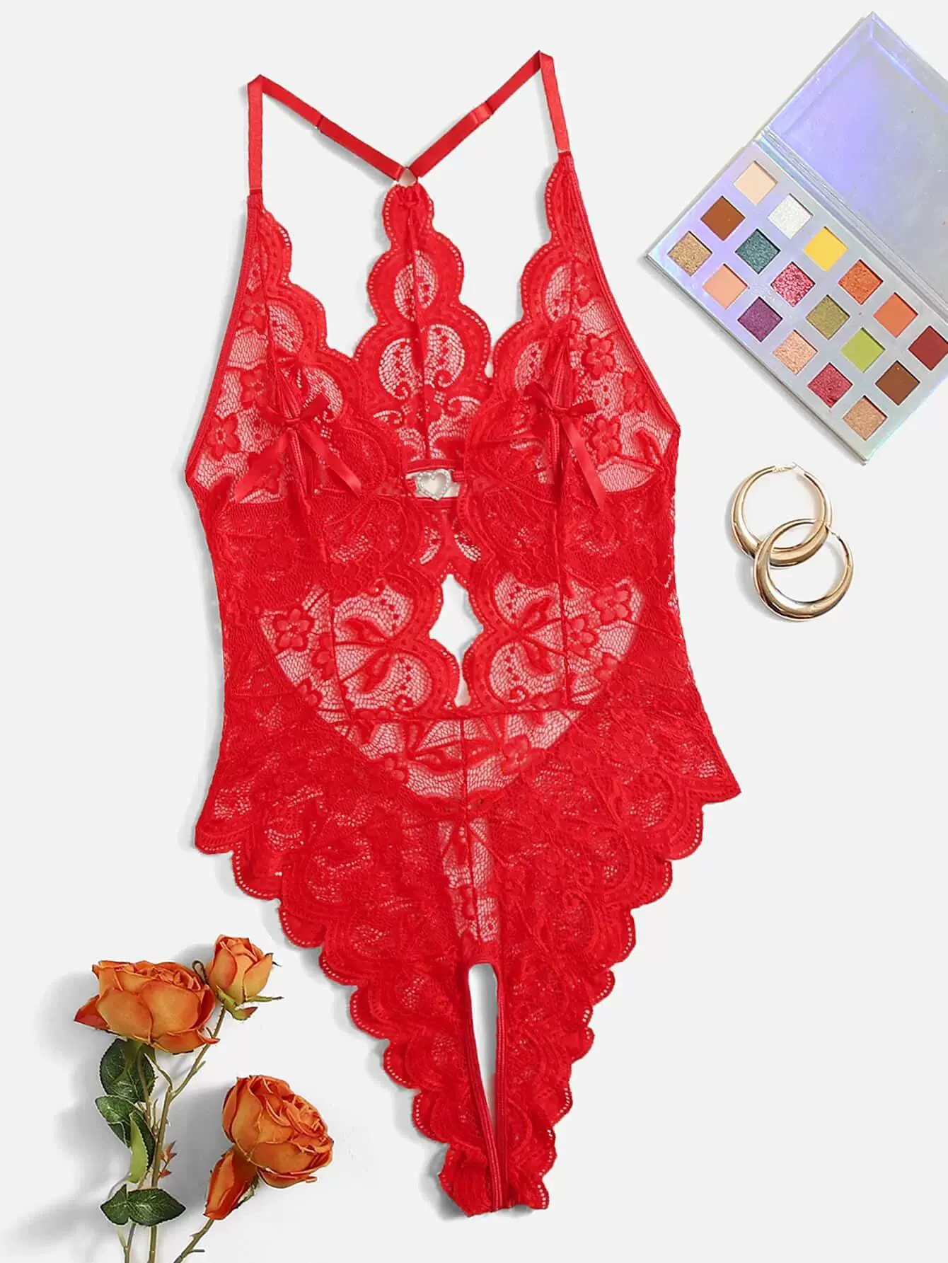 Кружевной бодипюмо-носок белье Bodysuit, женский европейский стиль, прозрачный флористический дизайн, размеры S–XL