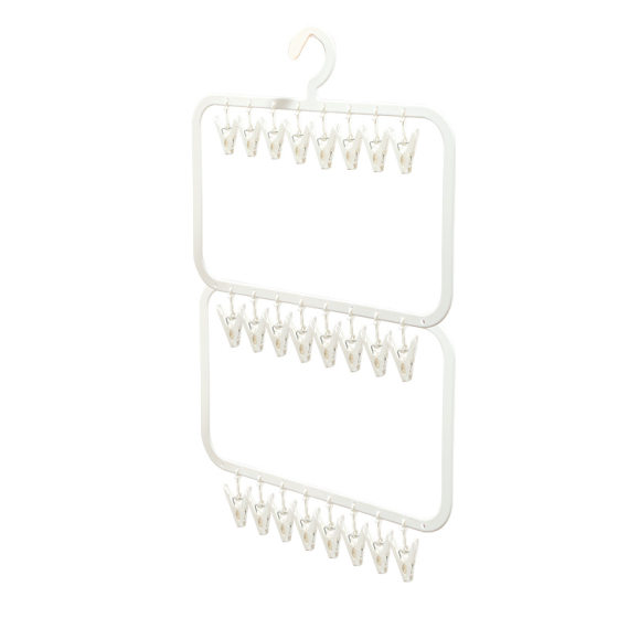 Seamless Baby Hanger Plastic Household Wardrobe 26 Clip Socks Seamless Storage Socks Clip Windproof Drying Hanger