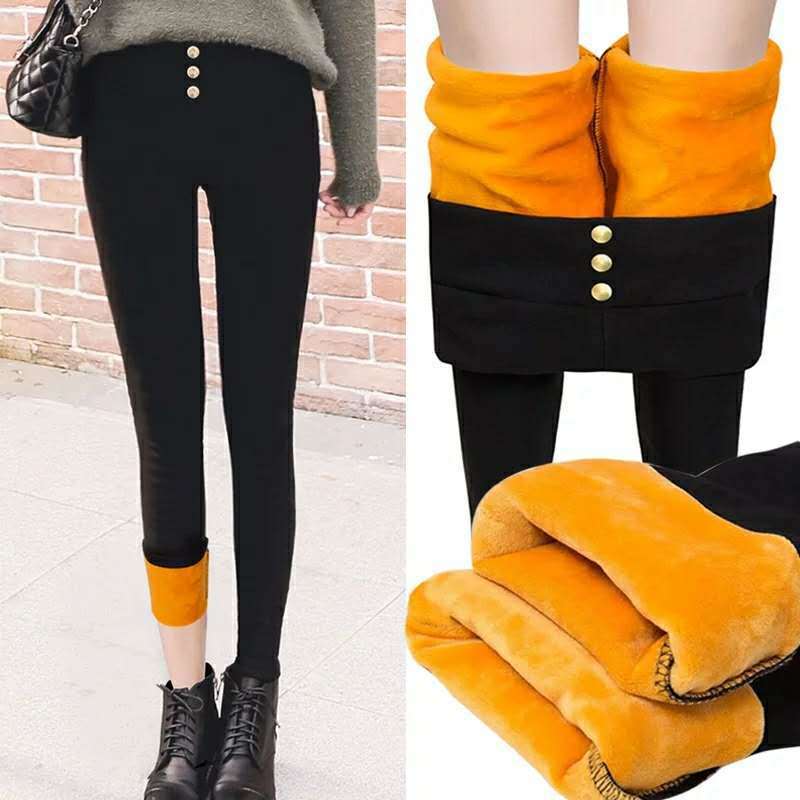 2024 invierno ropa exterior más terciopelo engrosamiento cintura alta elástico leggings adelgazantes pantalones de pies al por mayor de fábrica image 3