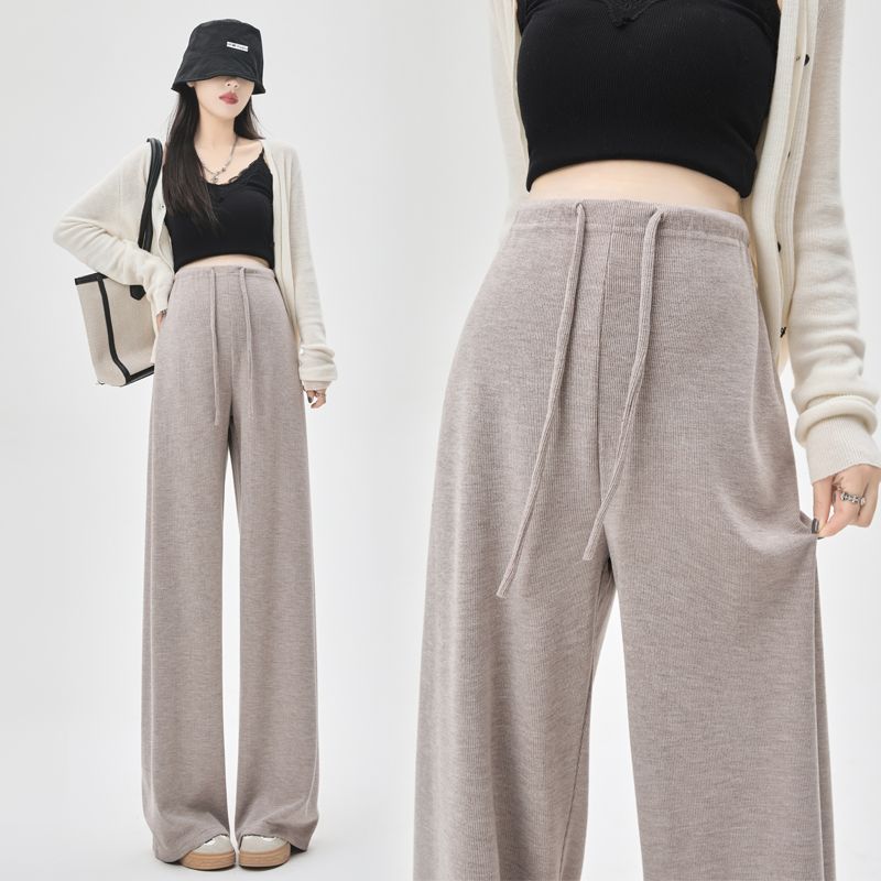 Maternity Pants for Spring and Autumn 2025 New Fashion Loose Slimming Cashmere Drawstring Wide-Leg Pants Spring Wear