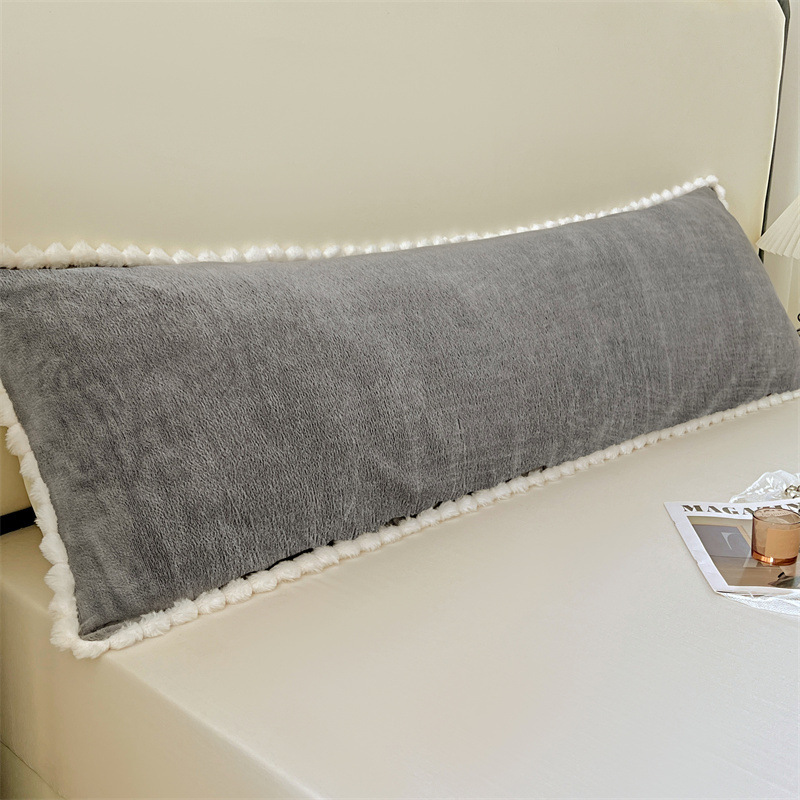 Wholesale milk velvet pom-pom lace pillowcase, single piece, suitable for dorm rooms, single beds, home use, couples, long pillows, and parent-child pillows Wholesale milk velvet pom-pom lace pillowcase, single piece, suitable for dorm rooms, single beds, home use, couples, long pillows, and parent-child pillows