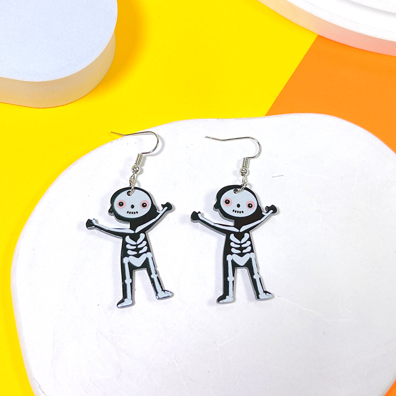 Halloween Pattern Pattern 1 Pair Hip-hop Streetwear Halloween Pattern Arylic Drop Earrings
