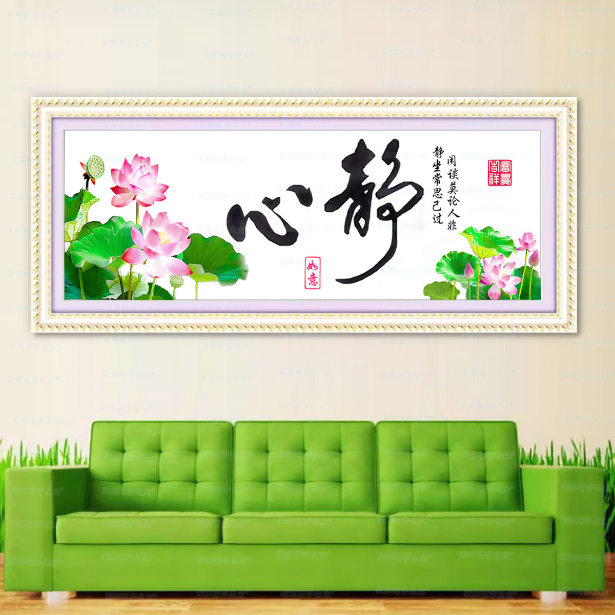 [Algodón importado] Mona Lisa Real Meditación Lotus Rhyme chino fresco simple bordado a mano Lotus image 1