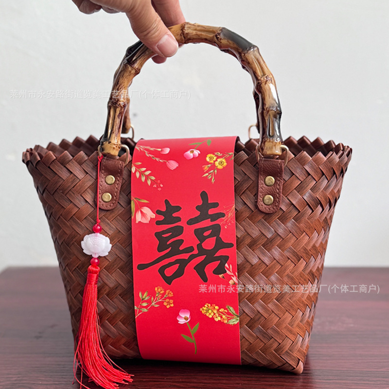 新しい中国風の結婚式の包装、ギフトバッグ、新築祝い、満月、中秋節のギフトボックス、結婚式のバスケット|undefined