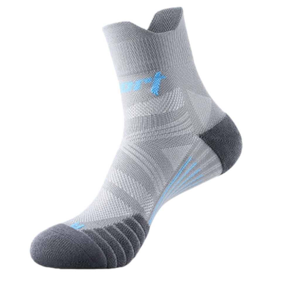 Men's Mid Calf Running Socks Marathon Professional Sports Socks Thickened Terry Cloth Sole For Badminton And Basketball Long Distance Running_voghion.com