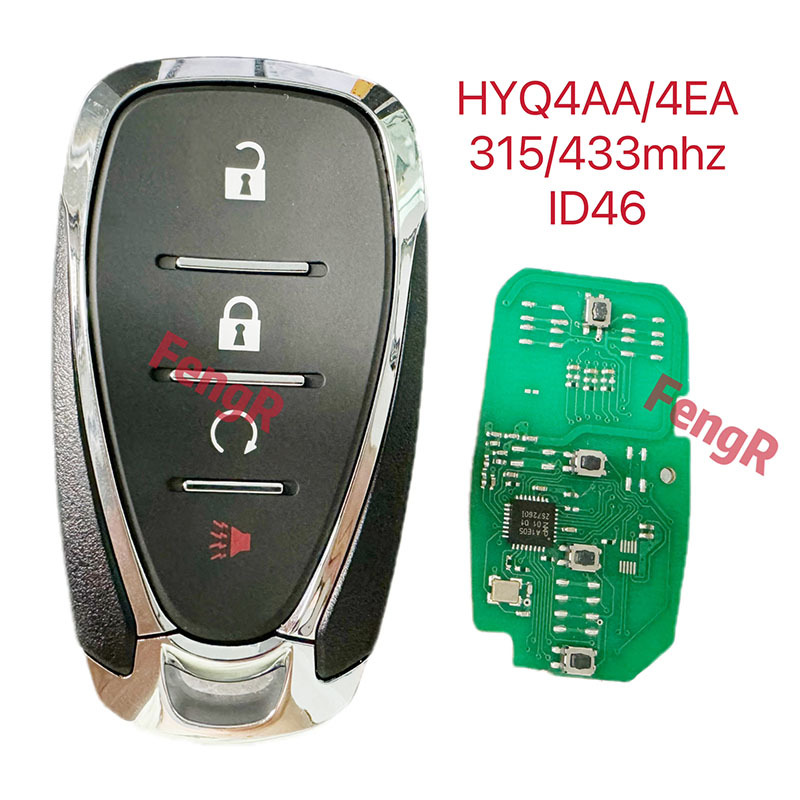 适用于4键 雪佛兰智能遥控汽车钥匙46芯片315/433频率HYQ4AA/4EA