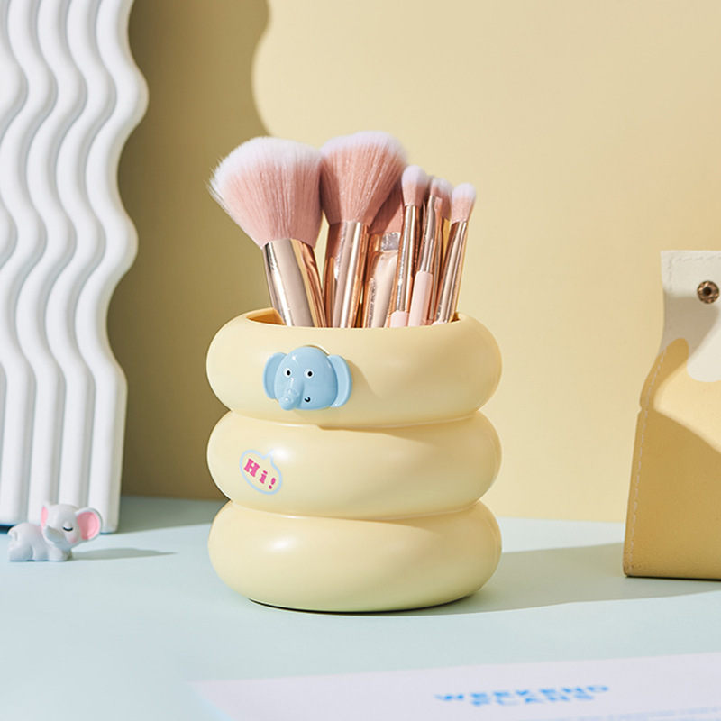 [Back to School Season] Dumbo Desktop Pen Holder Cartoon under Desk Storage Box Large Capacity Cute Pressure Ring Sanitary Bucket