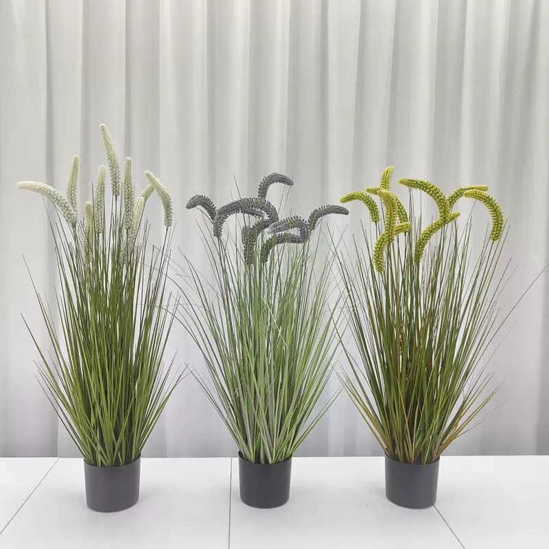 办公室装饰造景草户外仿真狗尾草塑料狗尾巴草高仿高粱狐尾草盆栽