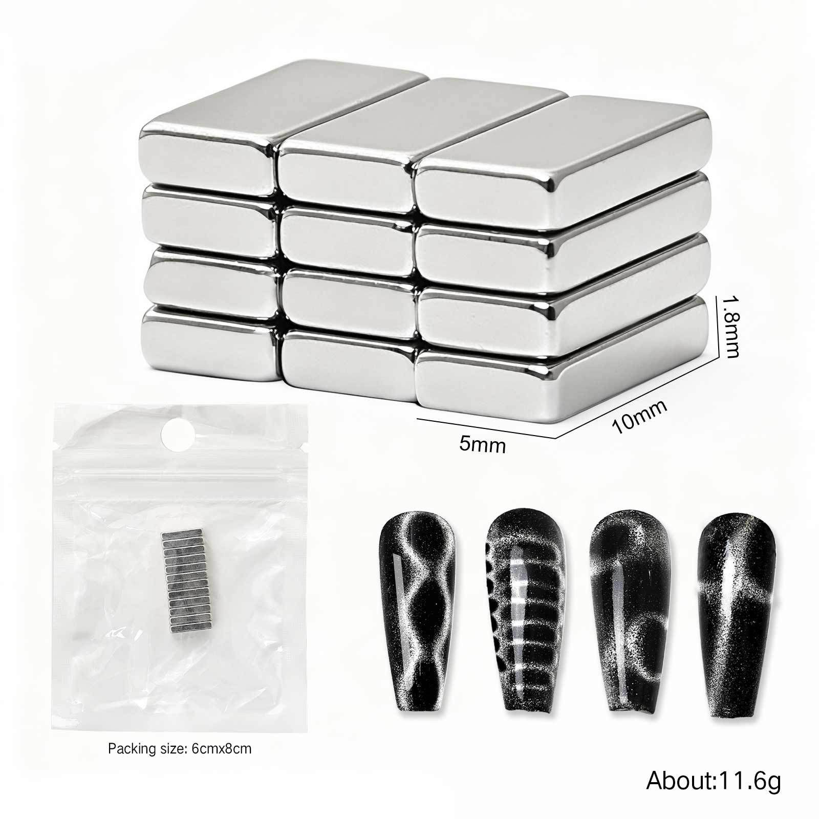 Herramientas para decoración de uñas, imán magnético súper fuerte para ojo de gato con varios estilos, imán para gel de ojo de gato, varita magnética multifuncional pequeña