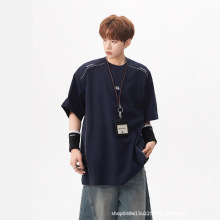 2025年夏季新款设计感反光条美式宽松短袖T恤男女半袖休闲上衣潮