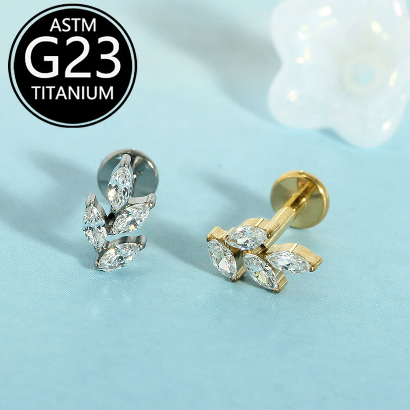 G23 Titanium Flat Low Internal Thread Lip Stud - Simple Versatile Ear Cartilage Nose Bone Jewelry detail image 7