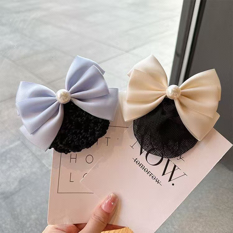 Professional Hair Accessories for Women: Online Office Hair Clips, Hotel, Bank, Nurse, Flight Attendant, Supermarket Updo, Bow Hair Ornaments, Net Bag