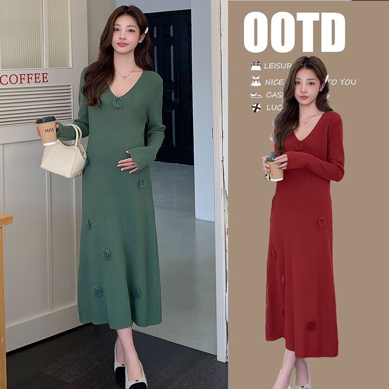 Nursing Clothes for Autumn and Winter Outings, Fashionable French Knitted Dresses for Hot Moms, Postpartum Outerwear, Nursing Sweaters, Winter Clothes