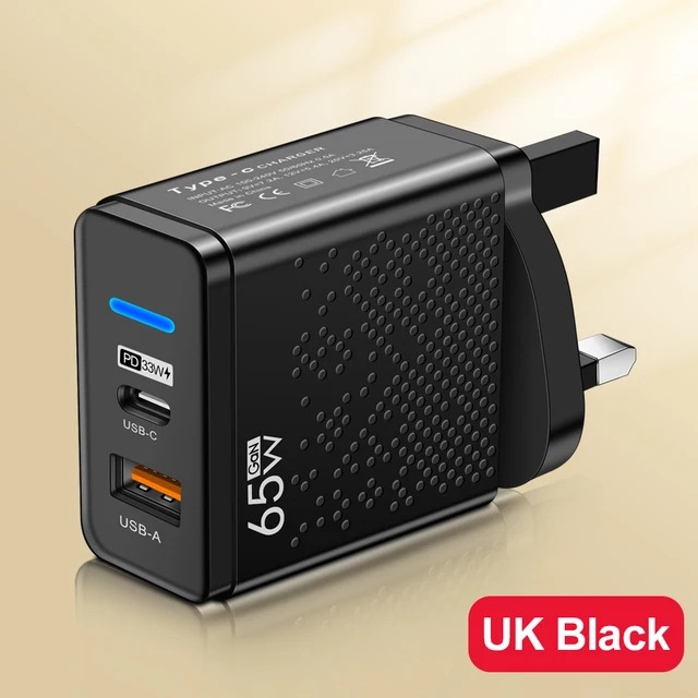 USB + PD cargador de doble puerto con lámpara LED, cabeza de carga rápida, carga de viaje, cabeza de carga de viaje, estándar de EE.UU., estándar de Europa, estándar de Reino Unido