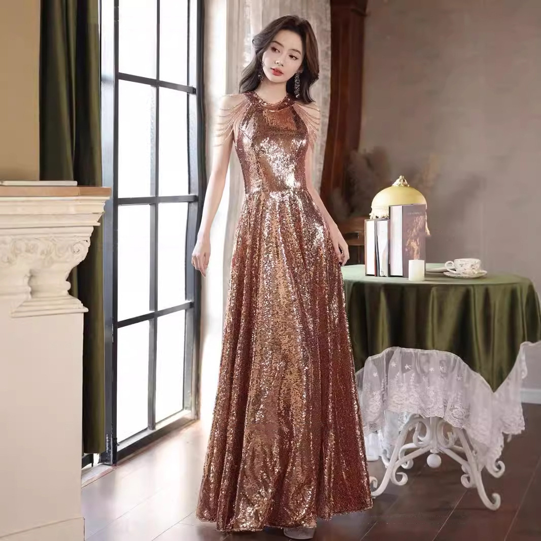 2026 nuevo vestido de cumpleaños de anfitriona lujoso nicho de gama alta brindis de atmósfera