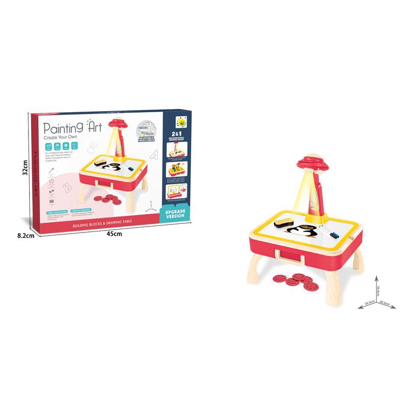 Children's Projection Study Table Building Block Table Colorful Graffiti Drawing Board Writing Board Painting Table Toys Wholesale Only for Export