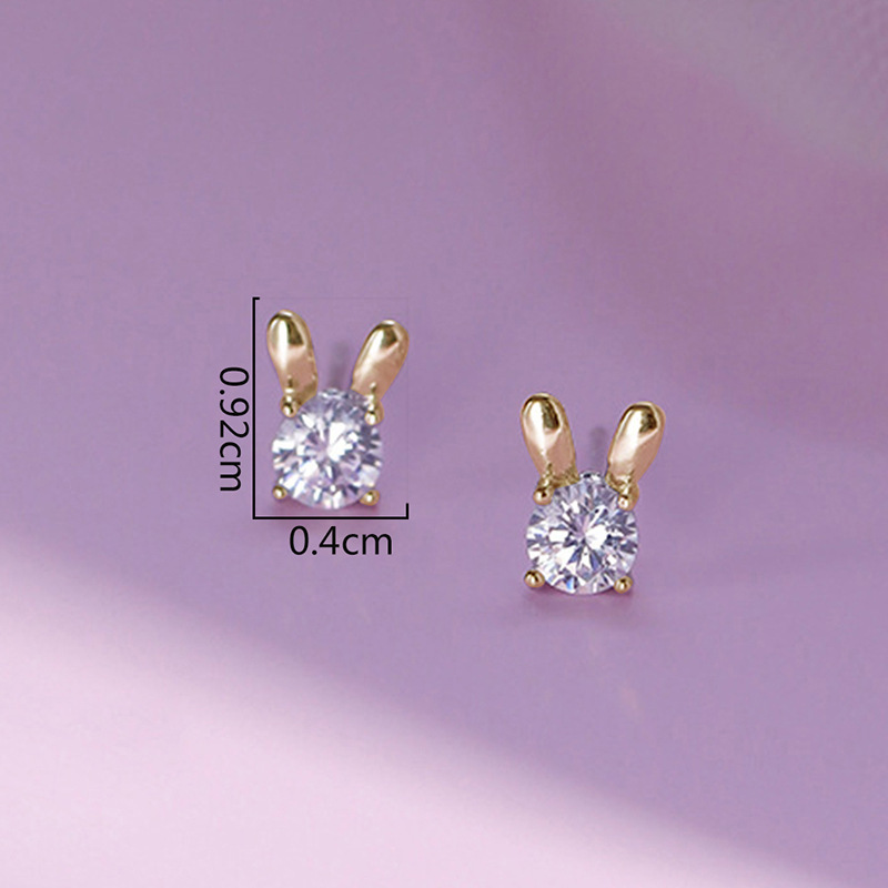 Copper cute fashionable elegant earrings with zircon