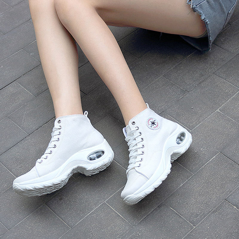 Women's Shoes canvas casual shoes lightweight thick soled height enhancing dad shoes breathable high top women's shoes all match white shoes for women_viptrois.com