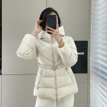 2025冬季时尚连帽短款白鸭绒保暖收腰修身显瘦羽绒服外套潮