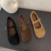 日系網紅學院風一字帶舒適防滑平底鞋跨境新品時尚戶外穿四季船鞋