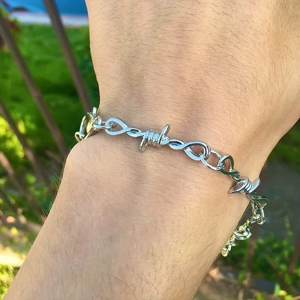 Thorn Bracelet Hip-Hop Simple Versatile Fashion Personality Minimalist Style Vine Bracelet Retro Trendy Cool European and American High-End Feel