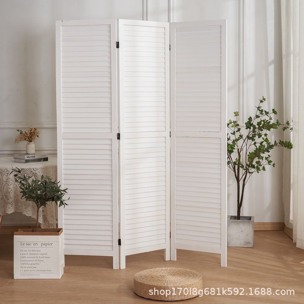 Biombo plegable estilo retro INS para apartamentos de alquiler, biombo plegable estilo europeo para entrada, sala de estar, mismo estilo que en Xiaohongshu.