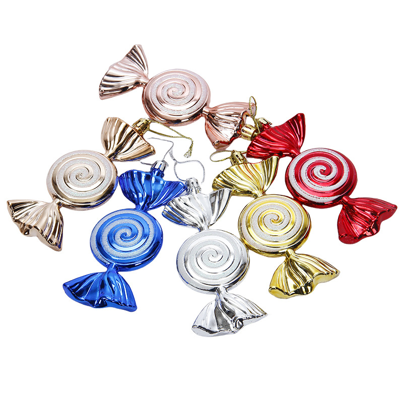 Kerst visstaart snoep geschilderd spiraal plat suiker kerstboom hanger ornament verjaardag hanger_voghion.com