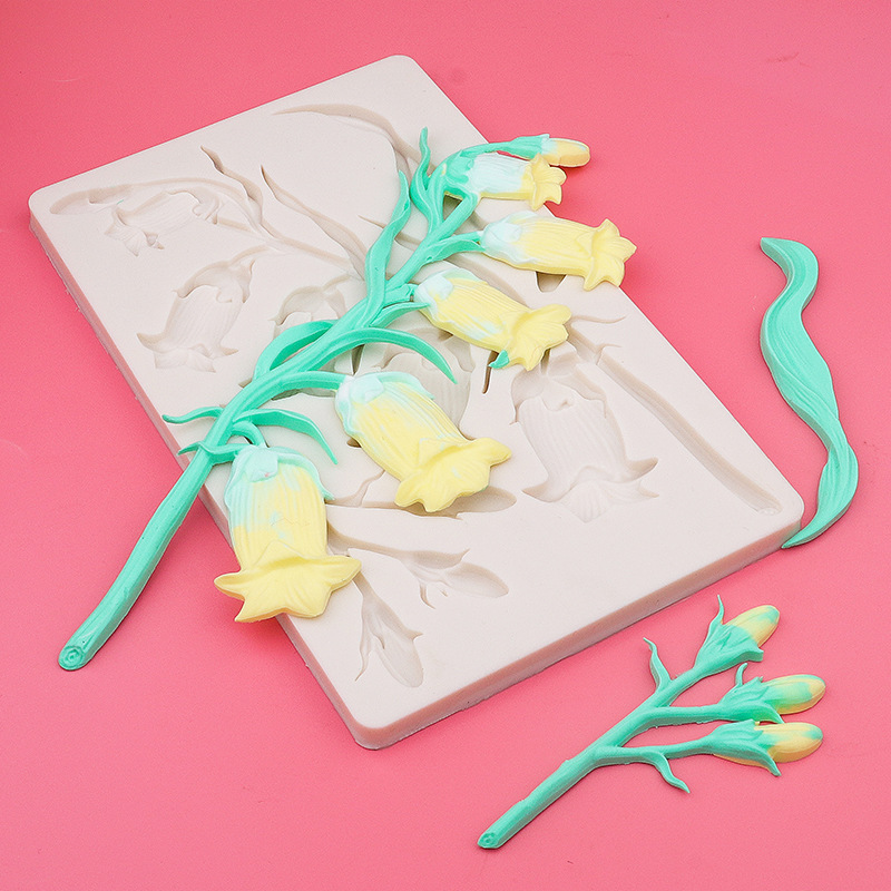 Molde de silicona para pastel horneado flor de tulipas molde de chocolate molde de relieve goteo de goma