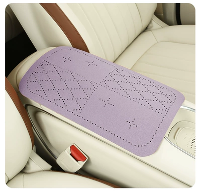suede armrest pad, simple – Armrest box pad - taro-purple
