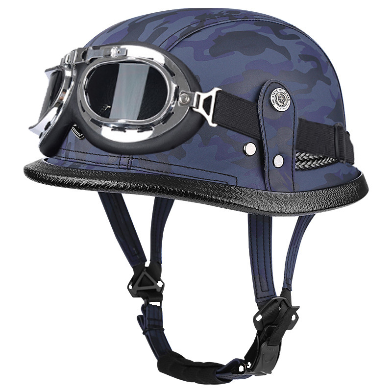 블루 위장 + 실버 프레임 티 미러