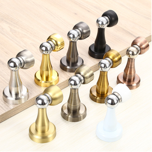 304 stainless steel door stopper construction engineering hardware indoor door strong magnetic thickened punched wooden door anti-collision door stopper