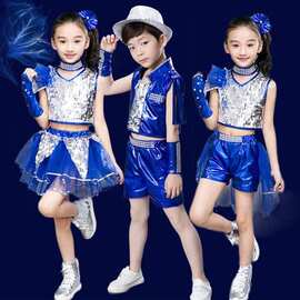 2026新款儿童演出服装表演服饰大眼睛舞蹈蓬蓬裙爵士亮片服装