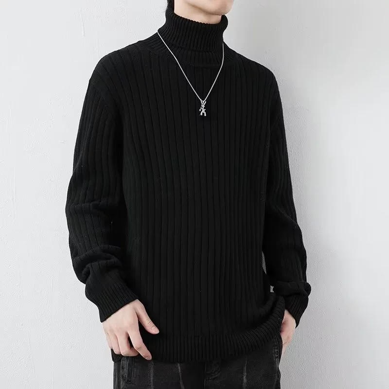 Мужской демисезонный модный цветной вязаный свитер для отдыха, slim fit