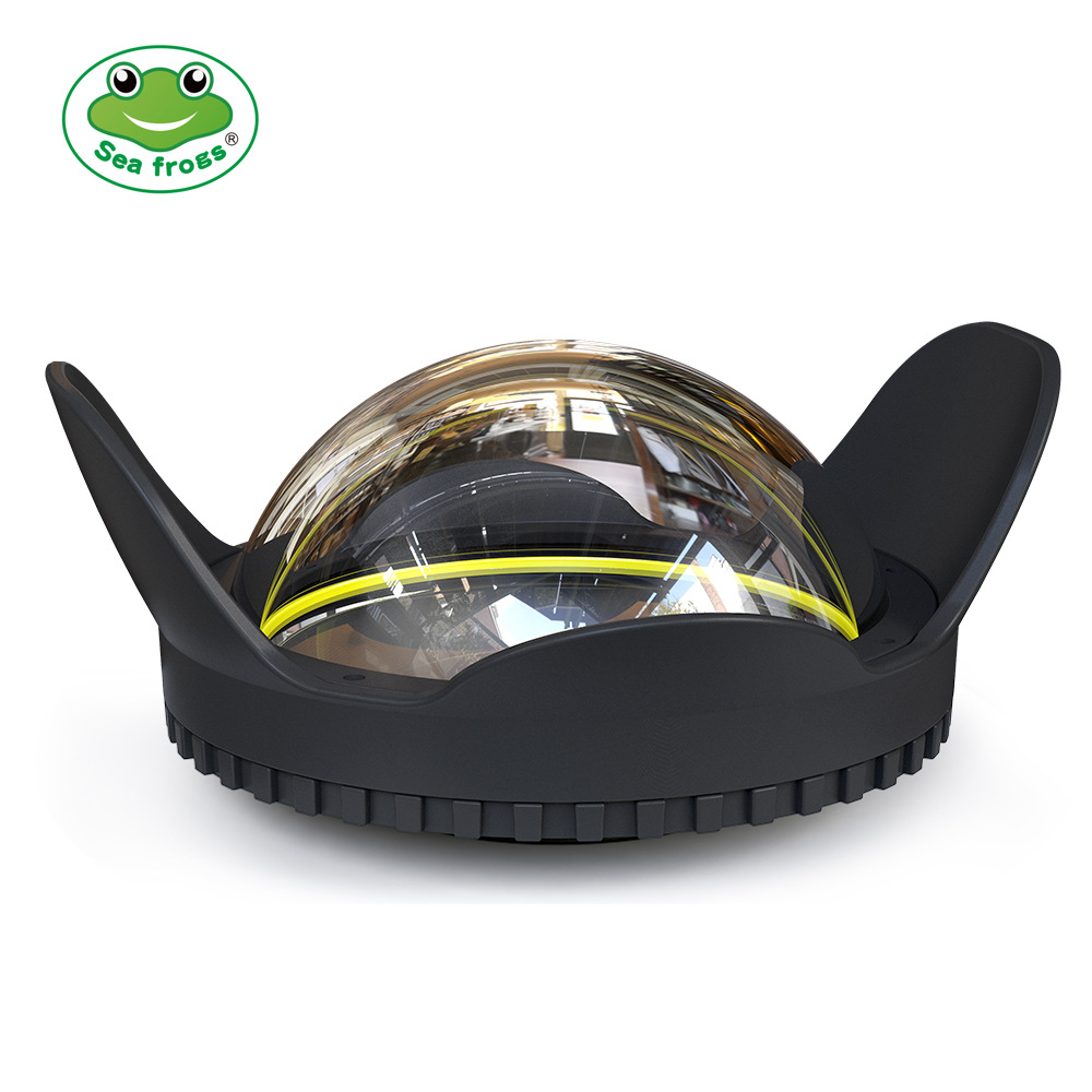 Cámara de la rana del mar cáscara impermeable 67mm hilo de fisheye accesorios de fotografía submarina Cámara gran angular cubierta de la lente húmeda gran angular