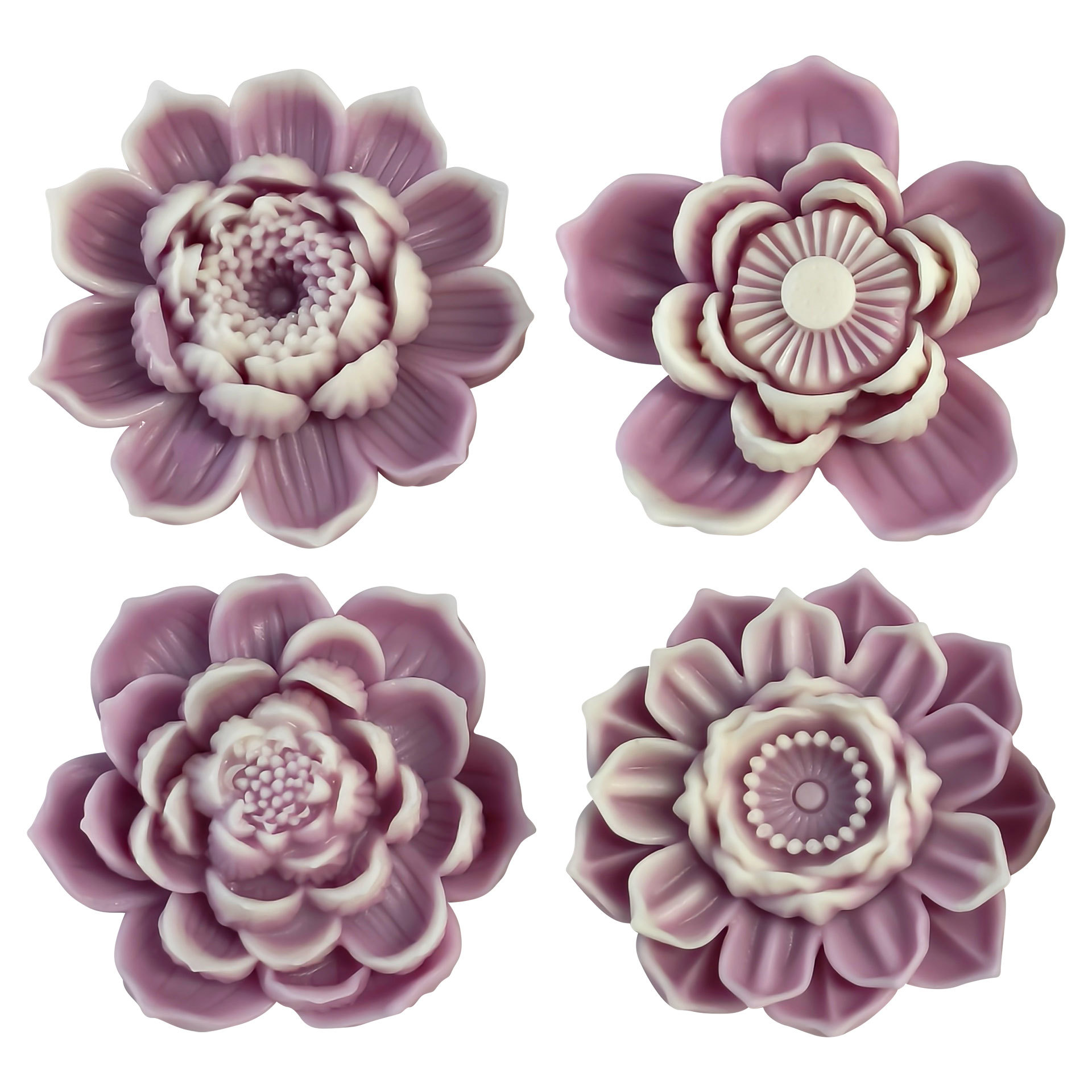 Jiahuimei Lotus Pastel Pudín Molde para hornear Diy Molde de regla de vela de aromaterapia de flores tridimensional
