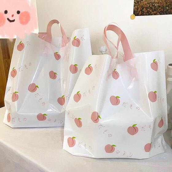 Clothing store bag portable plastic bag summer peach fresh temptation plastic shopping bag cosmetic bag free shipping