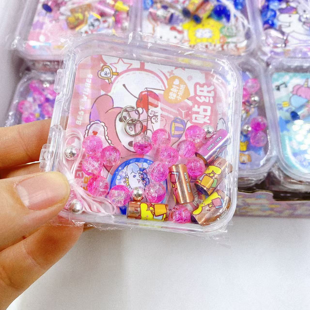 Creativo DIY pegatinas de pulseras regalos navideños decoración joyas regalos del día de los niños pulseras de cristal regalos dibujos animados