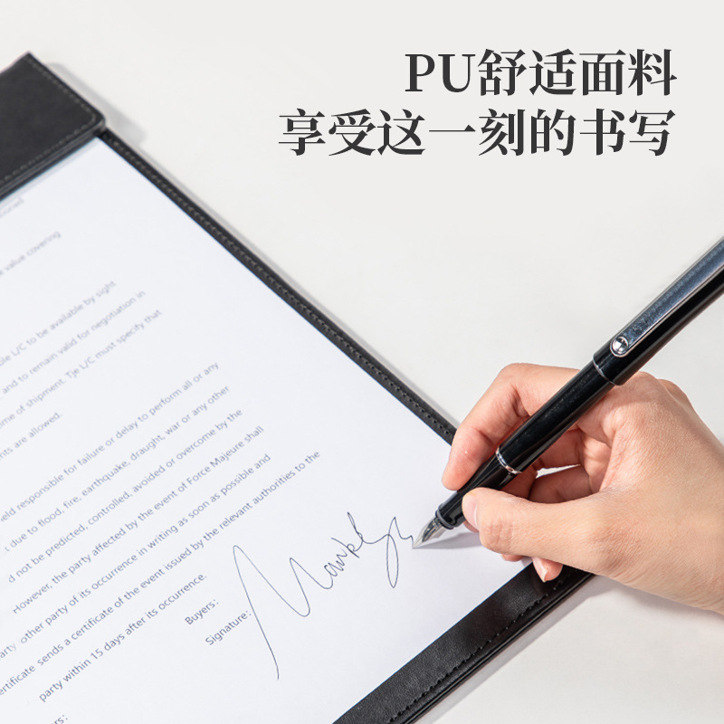 Déli A4 cartelera de cuero cartelera de almacenamiento de cuero cartelera de almacenamiento de archivos de oficina cartelera de almacenamiento de archivos 64506